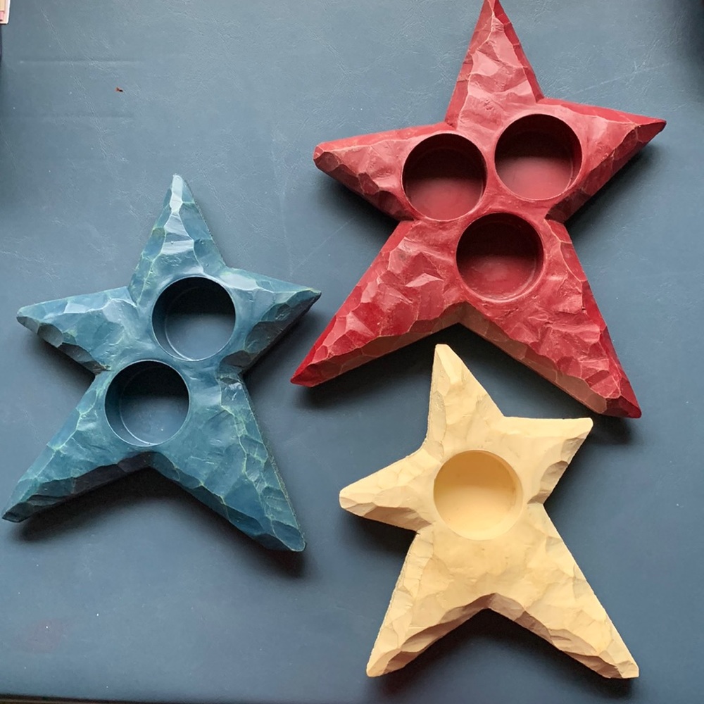 Party Lite 3 star tea light holders